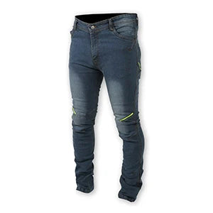 Women's Motorcycle Riding Pants - Stretch Denim With CE Armor (Knee & Hip), Removable Protection, Black/Blue/Khaki - View #3