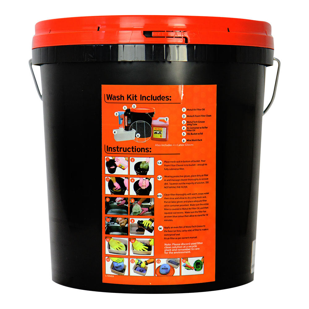 Motul - MOTUL BUCKET - AIR FILTER WASH KIT (DG 3.3 - UN1300 & UN1993) - Shark Leathers