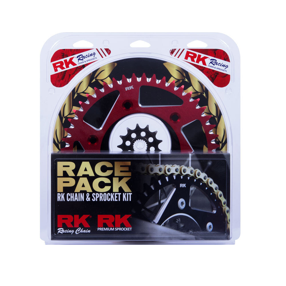 RK Chains - PRO PACK - RK CHAIN & SPR KIT GOLD+RED 13/49 CRF250R 04-17 - Shark Leathers