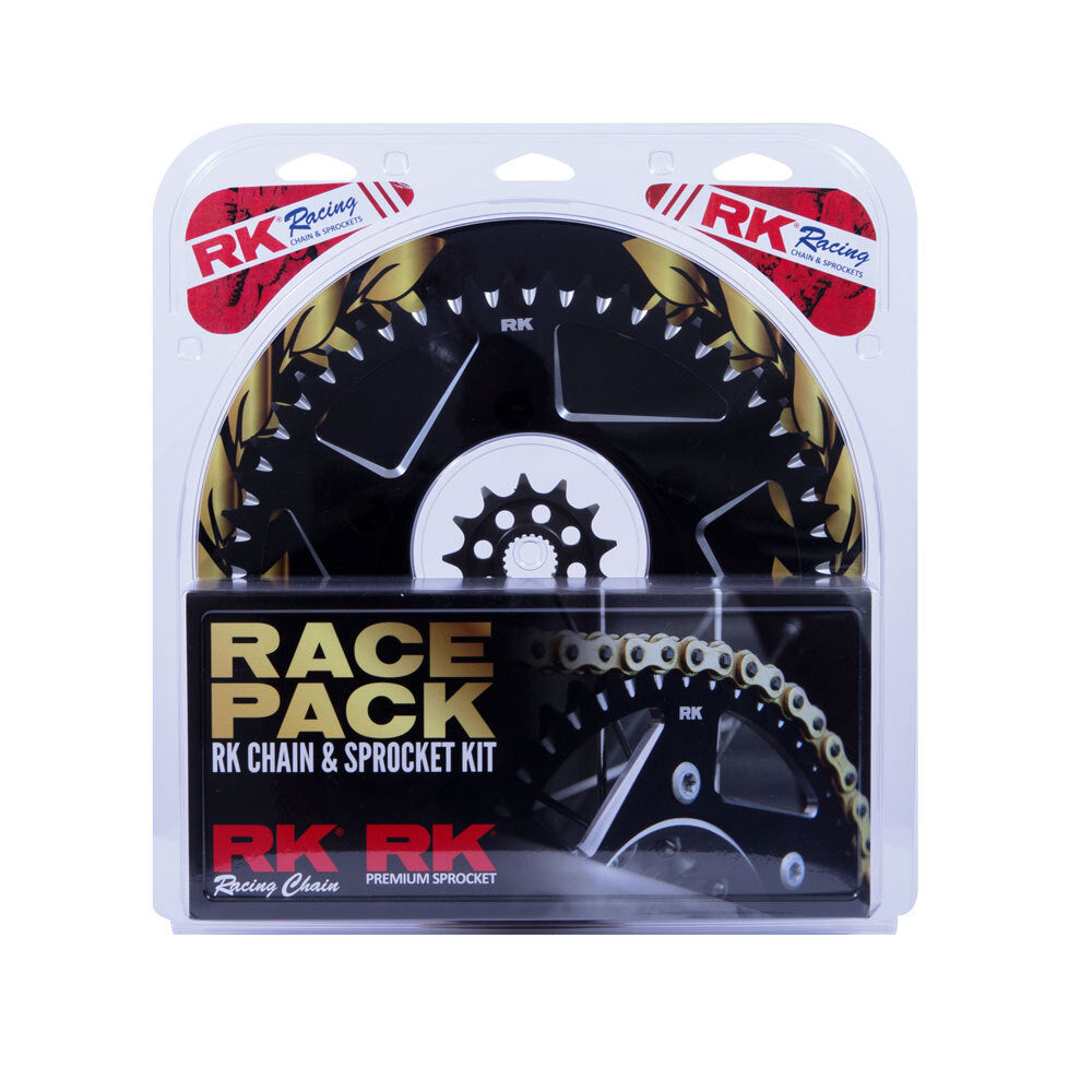 RK Chains - PRO PACK - RK CHAIN & SPR KIT GOLD+BLACK 13/51 KX250F 06-25 - Shark Leathers