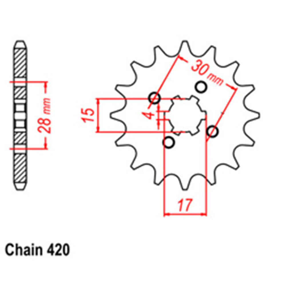FRONT SPROCKET - STEEL 13T 420P D/D LINK