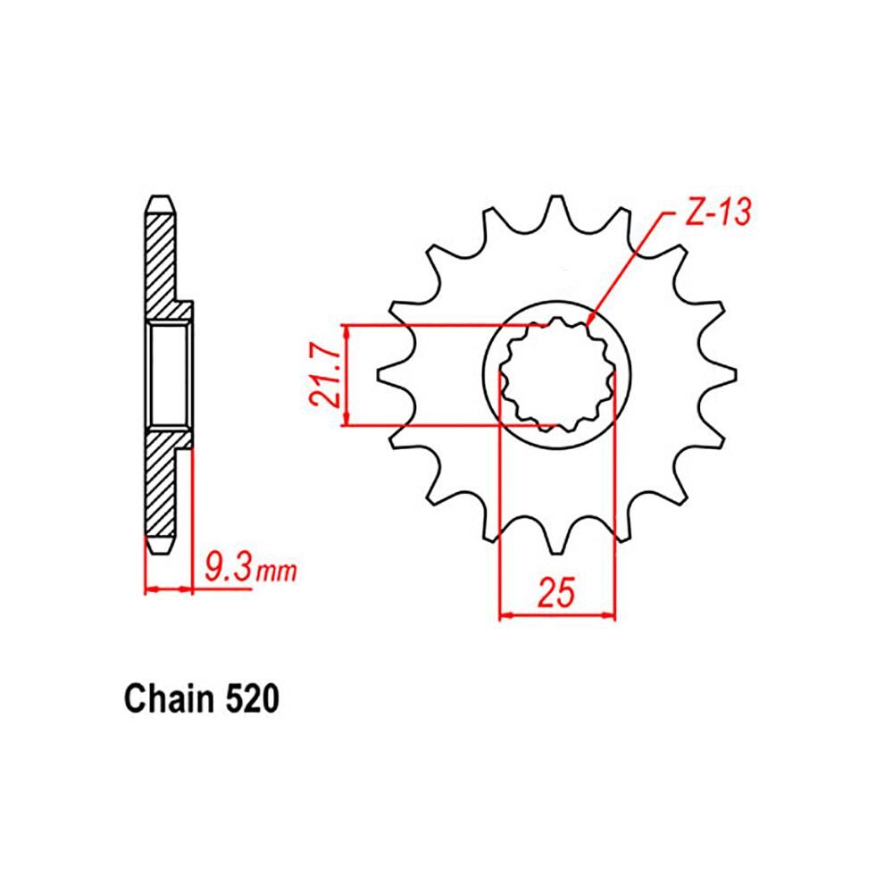 FRONT SPROCKET - STEEL WITH RUBBER CUSH 14T 520P