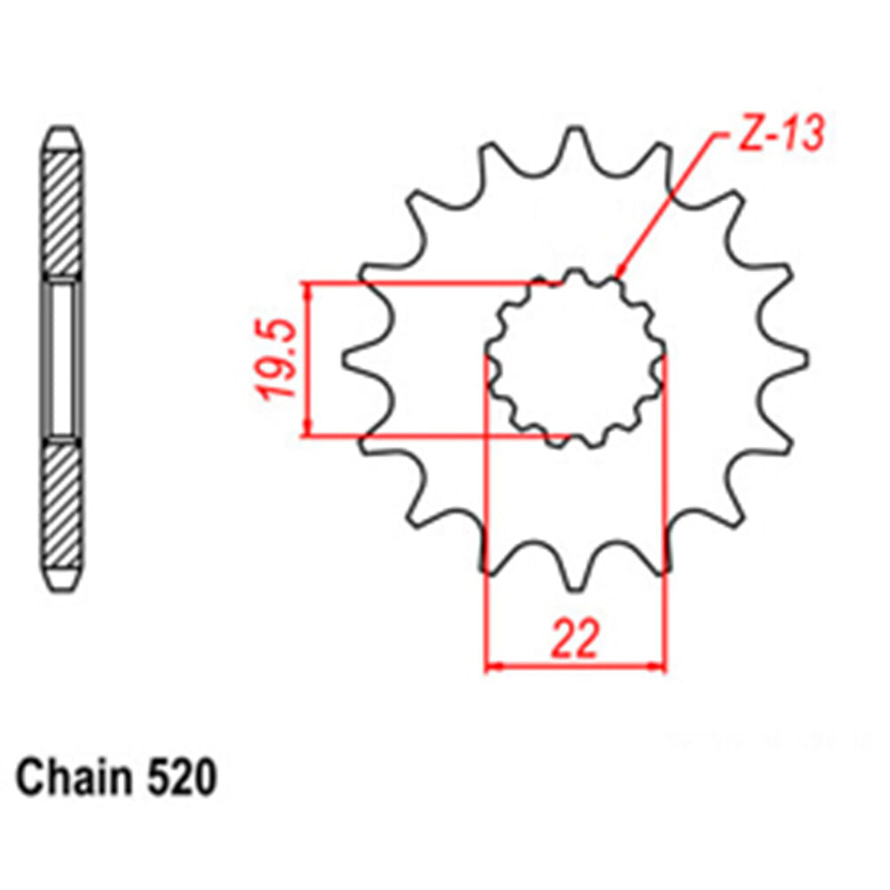 FRONT SPROCKET - STEEL 14T 520P LINK