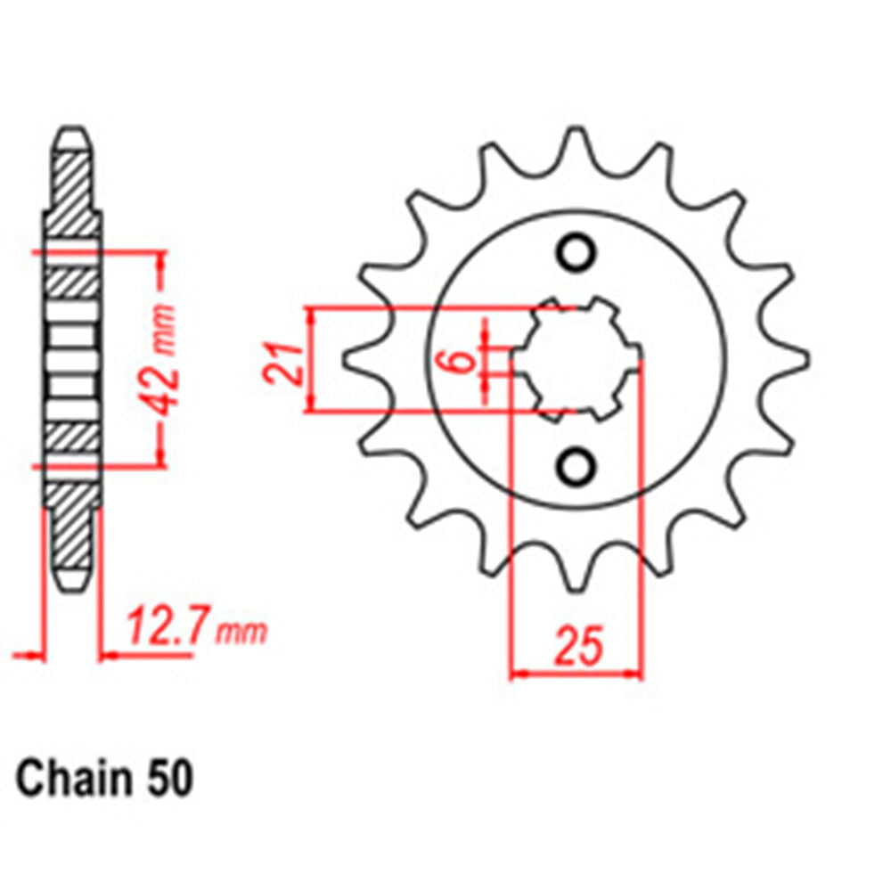 FRONT SPROCKET - STEEL 16T 530P LINK