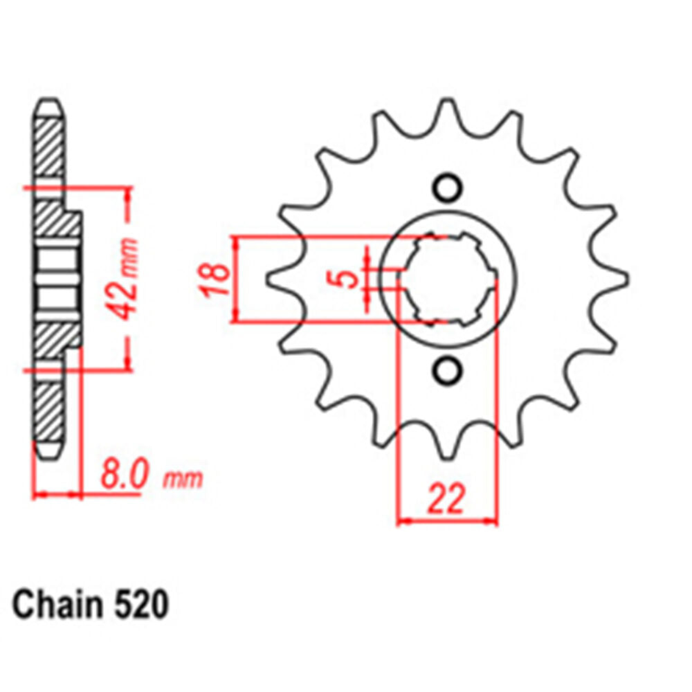 FRONT SPROCKET - STEEL 14T 520P LINK