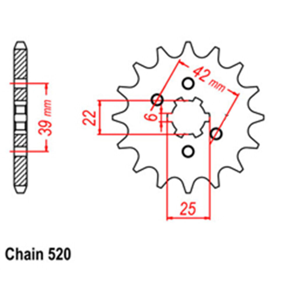 FRONT SPROCKET - STEEL 15T 520P D/D LINK