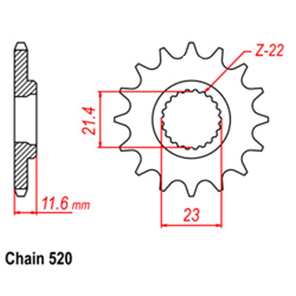 FRONT SPROCKET - STEEL 13T 520P LINK
