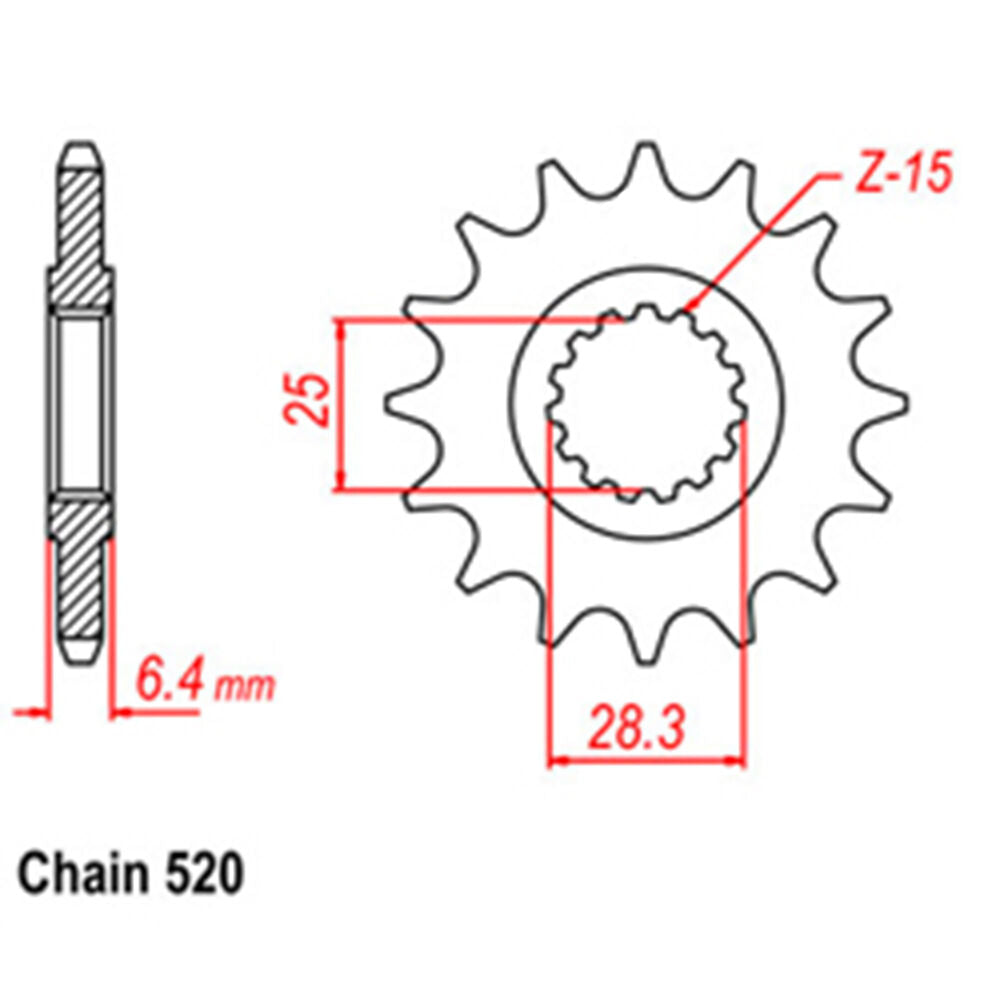 FRONT SPROCKET - STEEL 14T 520P LINK