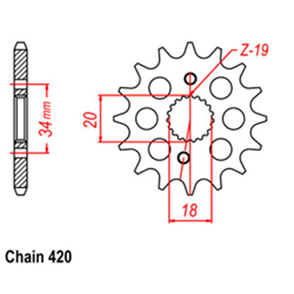 FRONT SPROCKET - STEEL 15T 420P LINK