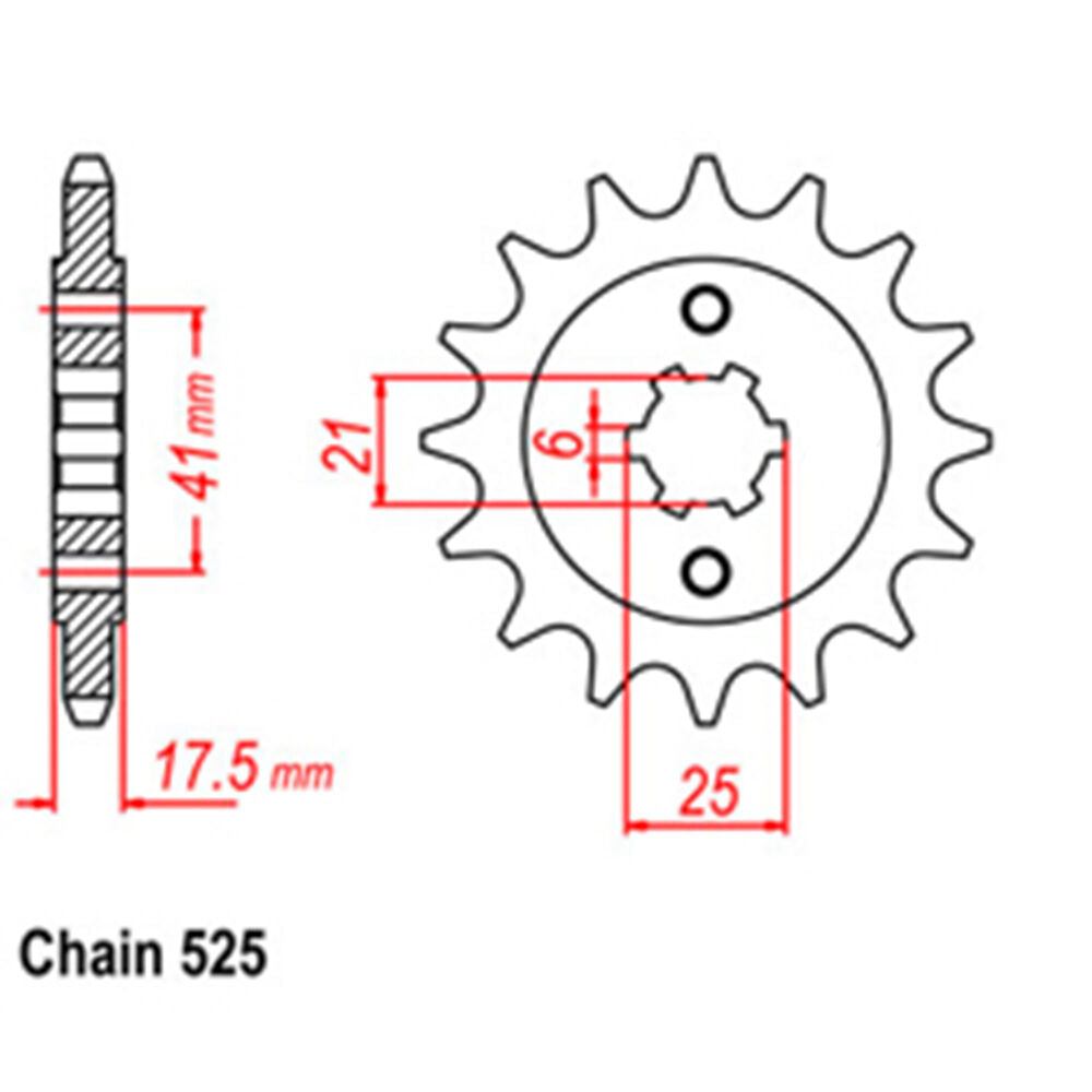 FRONT SPROCKET - STEEL 15T 525P LINK