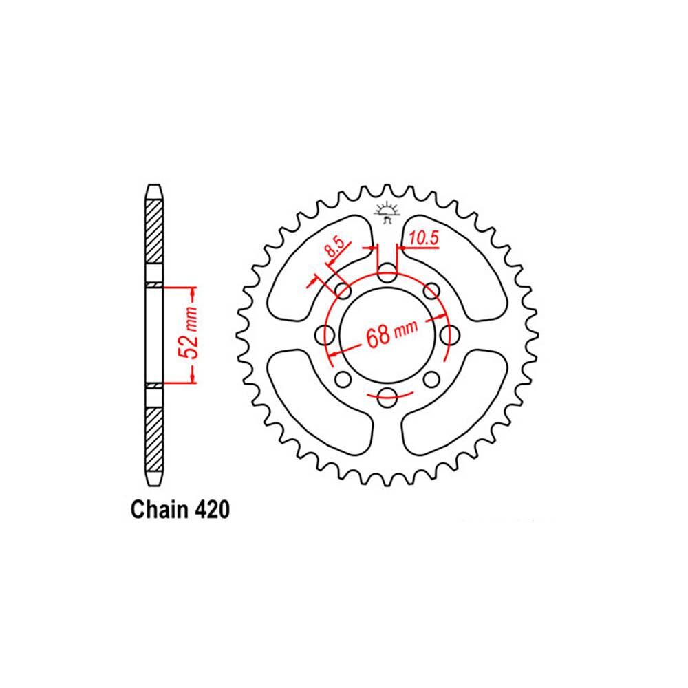 REAR SPROCKET - STEEL 33T 420P D/D