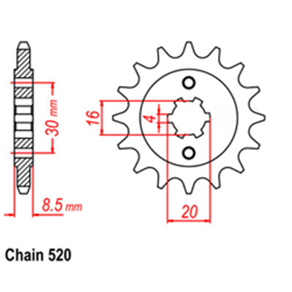 LINK - FRONT SPROCKET - STEEL 13T 520P - Shark Leathers
