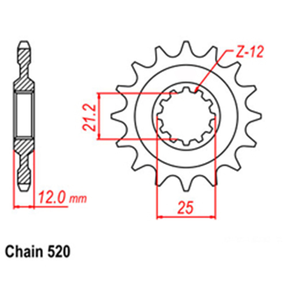 LINK - FRONT SPROCKET - STEEL 13T 520P - Shark Leathers