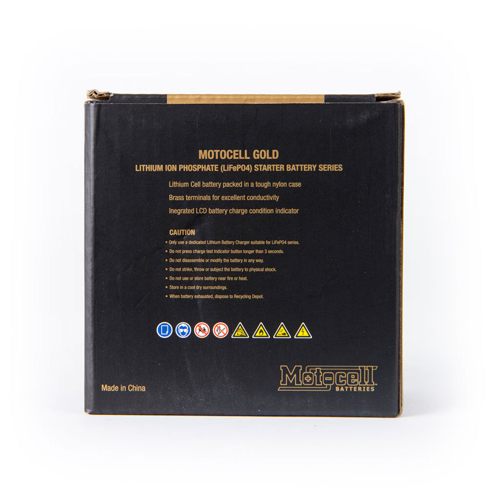 Motocell Batteries - MOTOCELL LITHIUM GOLD - MLG01 24WH CTN10 (DG9.2 - UN3480) - Shark Leathers