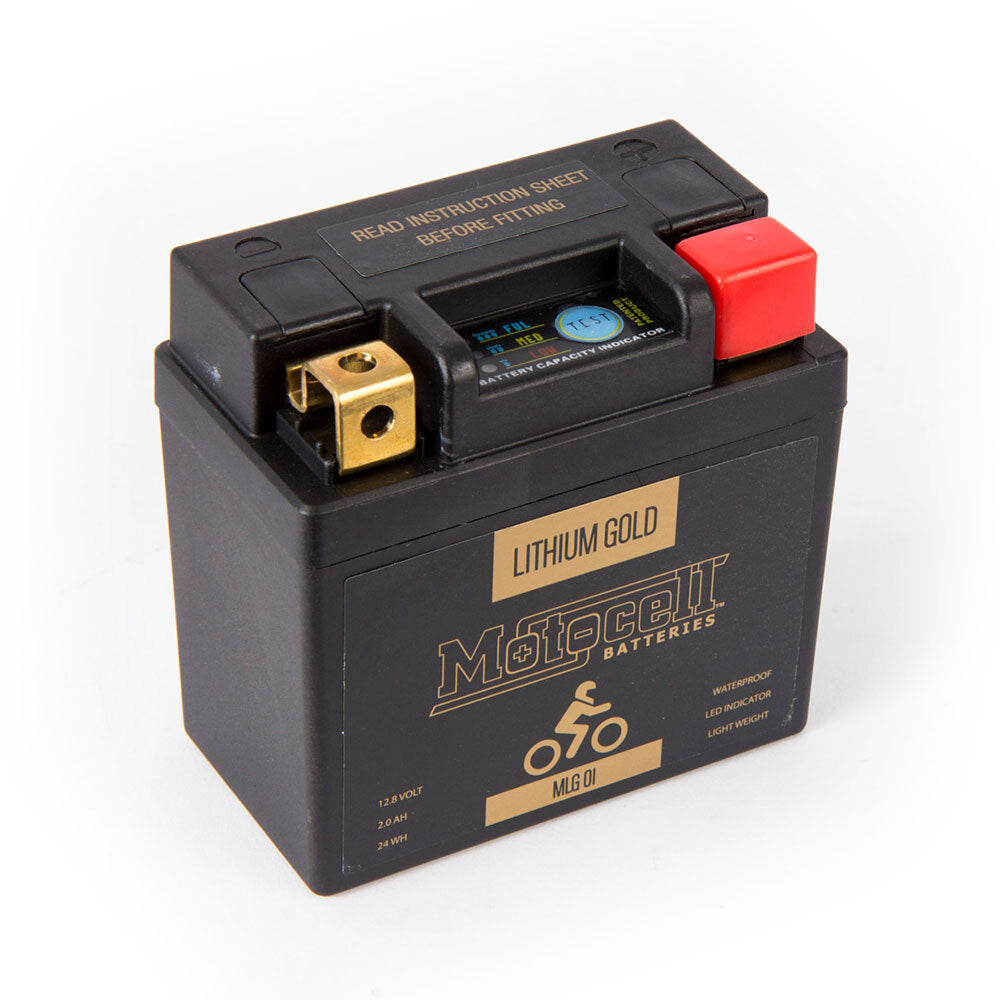 Motocell Batteries - MOTOCELL LITHIUM GOLD - MLG01 24WH CTN10 (DG9.2 - UN3480) - Shark Leathers