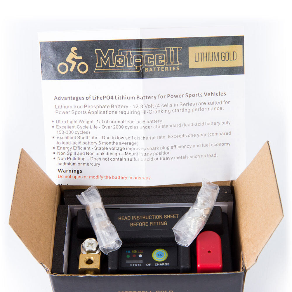 Motocell Batteries - MOTOCELL LITHIUM GOLD - MLG7L 24WH CN8 (DG9.2 - UN3480) - Shark Leathers