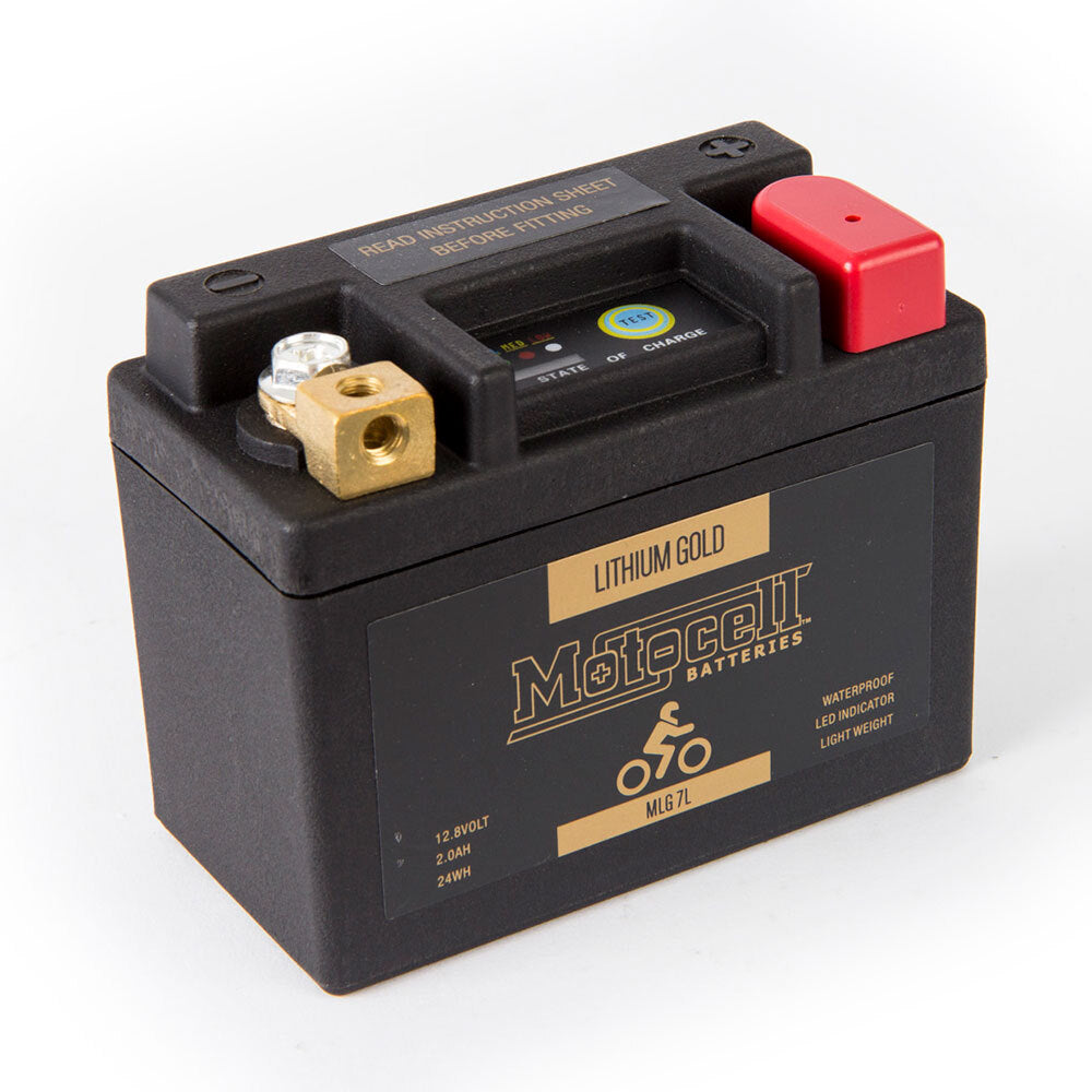 Motocell Batteries - MOTOCELL LITHIUM GOLD - MLG7L 24WH CN8 (DG9.2 - UN3480) - Shark Leathers