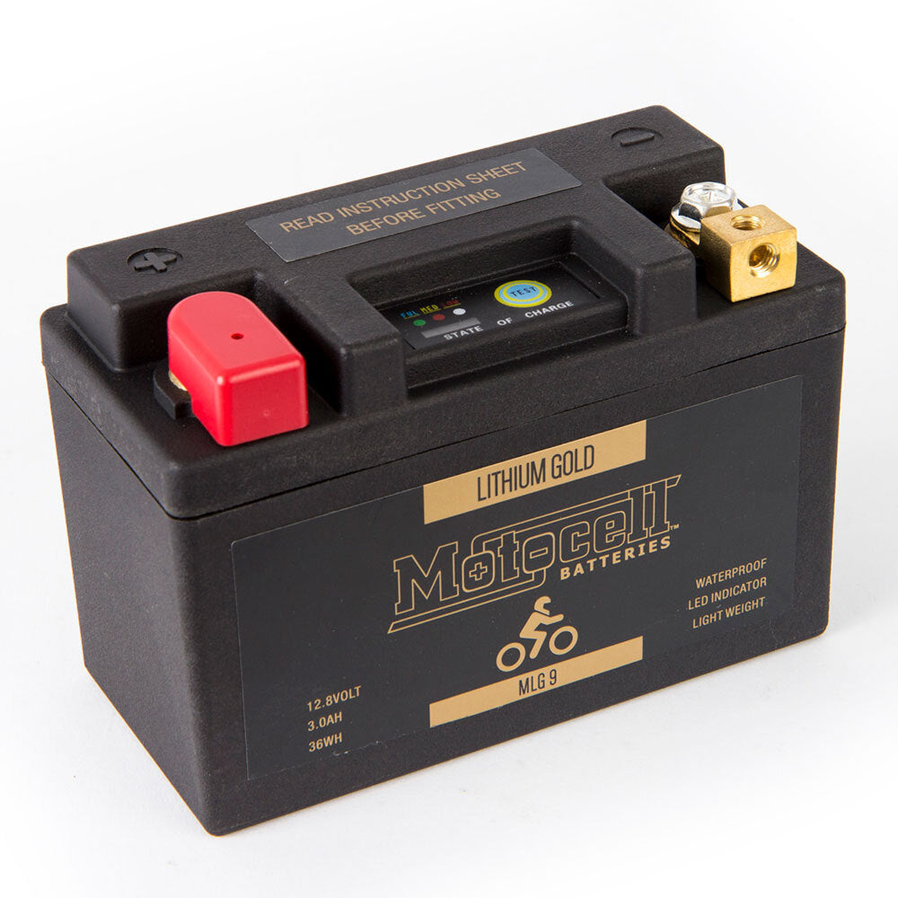 Motocell Batteries - MOTOCELL LITHIUM GOLD - MLG9 36WH CN8 (DG9.2 - UN3480) - Shark Leathers