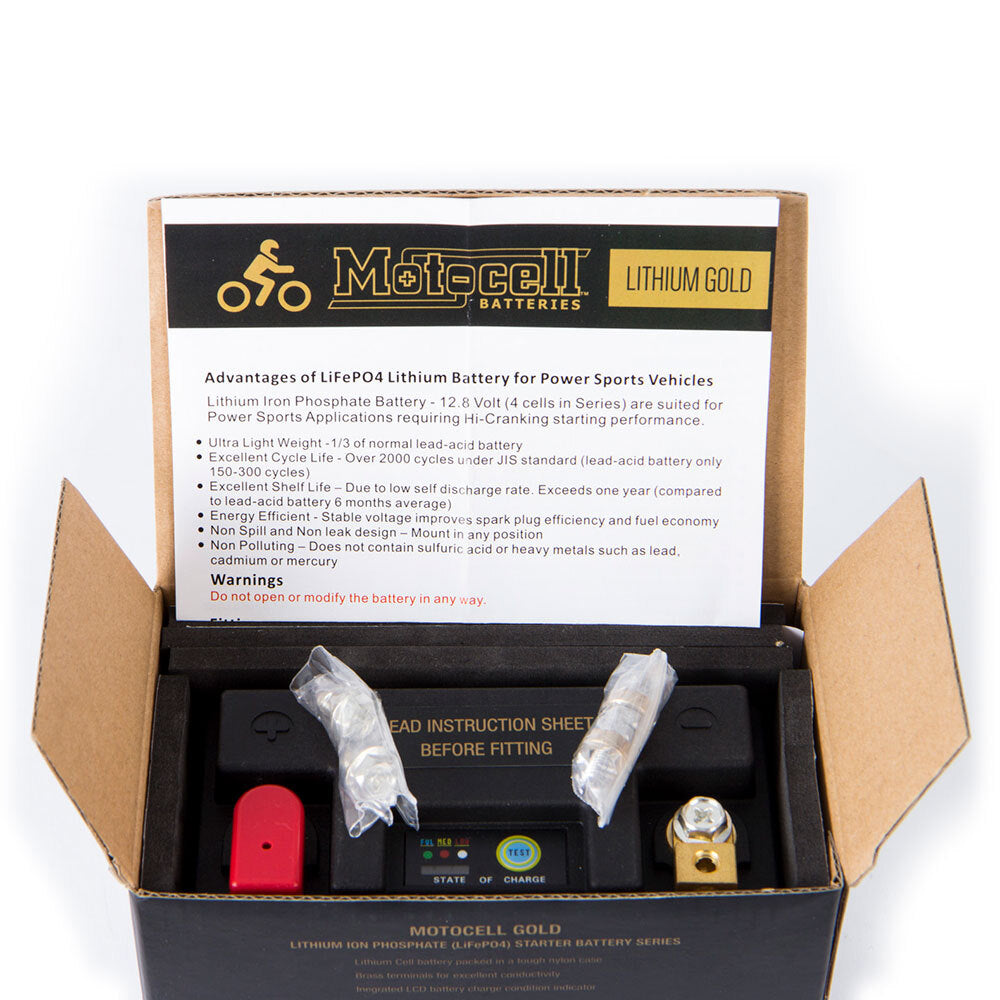 Motocell Batteries - MOTOCELL LITHIUM GOLD - MLG9 36WH CN8 (DG9.2 - UN3480) - Shark Leathers
