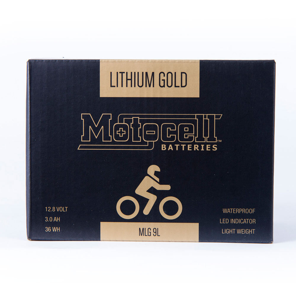 Motocell Batteries - MOTOCELL LITHIUM GOLD - MLG9L 36WH CN8 (DG9.2 - UN3480) - Shark Leathers