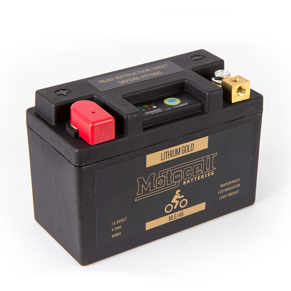 Motocell Batteries - MOTOCELL LITHIUM GOLD - MLG14B 48WH CN8 (DG9.2 - UN3480) - Shark Leathers