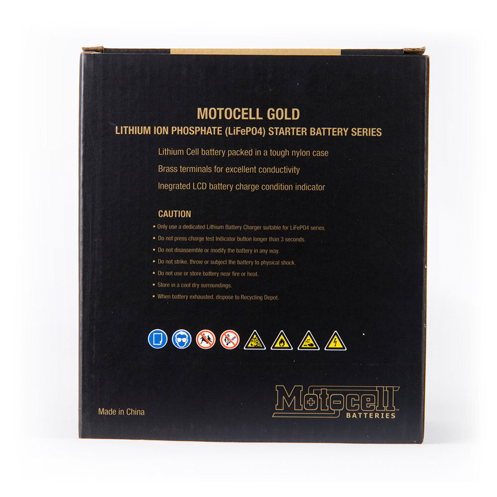 Motocell Batteries - MOTOCELL LITHIUM GOLD - MLG14BL 48WH CN8 (DG9.2 - UN3480) - Shark Leathers