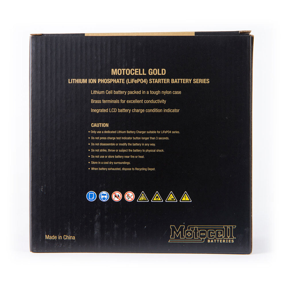 Motocell Batteries - MOTOCELL LITHIUM GOLD - MLG18 60WH CN8 (DG9.2 - UN3480) - Shark Leathers