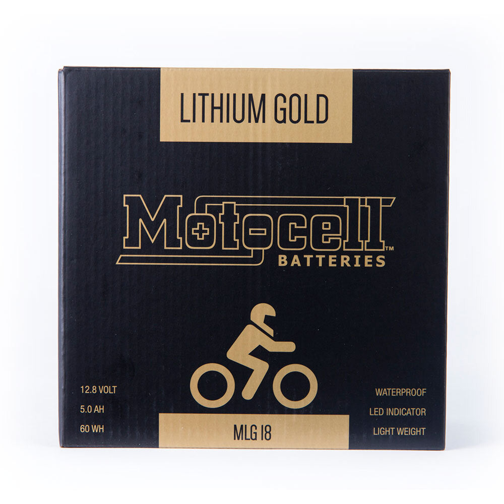 Motocell Batteries - MOTOCELL LITHIUM GOLD - MLG18 60WH CN8 (DG9.2 - UN3480) - Shark Leathers