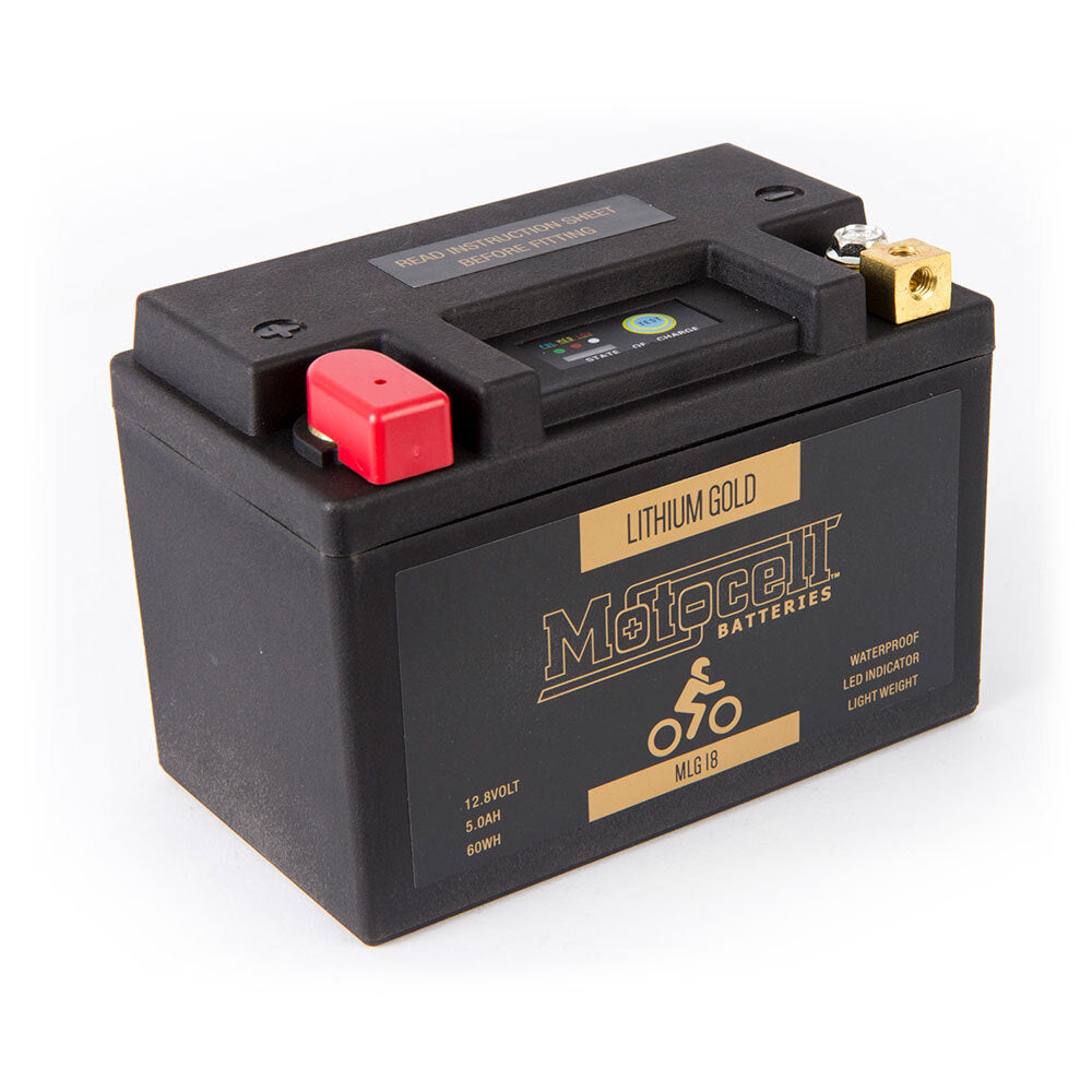 Motocell Batteries - MOTOCELL LITHIUM GOLD - MLG18 60WH CN8 (DG9.2 - UN3480) - Shark Leathers