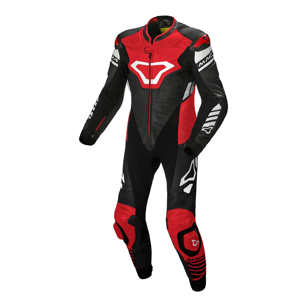 Macna - Macna Suit Tracktix 1pce Blk/Red/Wht - Shark Leathers