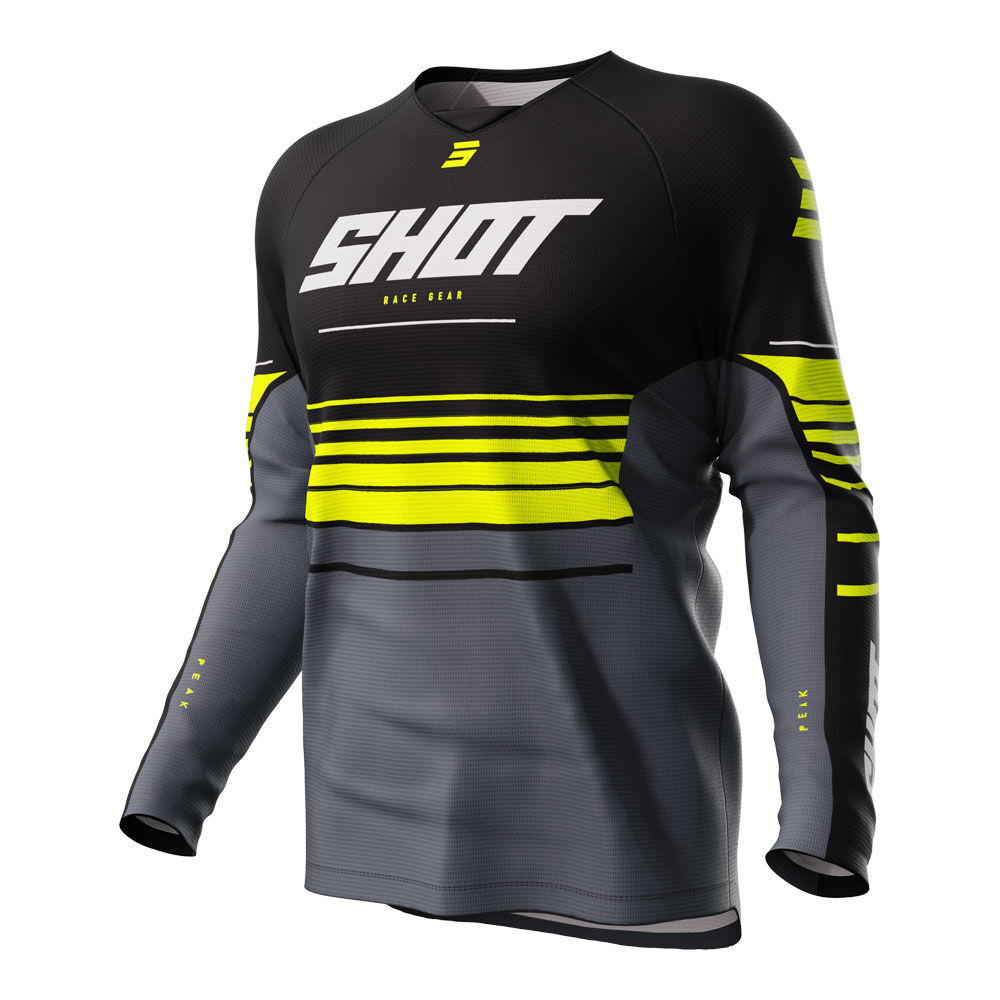 Shot Gear - SHOT RAW KIDS JERSEY PEAK NEON YELLOW 4/5 - Shark Leathers