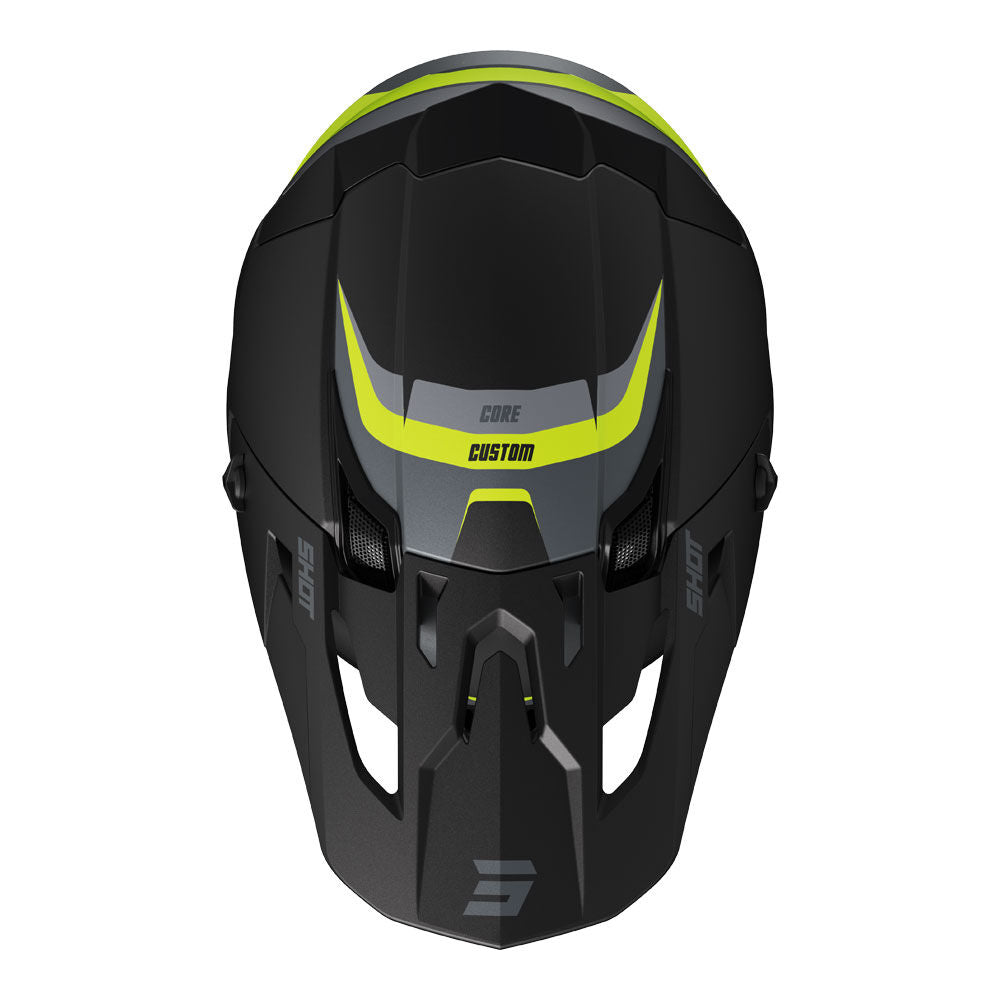 Shot Gear - SHOT CORE HELMET CUSTOM BLACK/NEON YELLOW 2XL - Shark Leathers