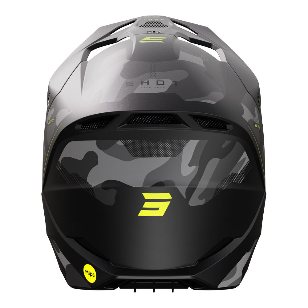 Shot Gear - SHOT RACE HELMET BATTLE BLACK CAMO/NEON YEL XXL - Shark Leathers