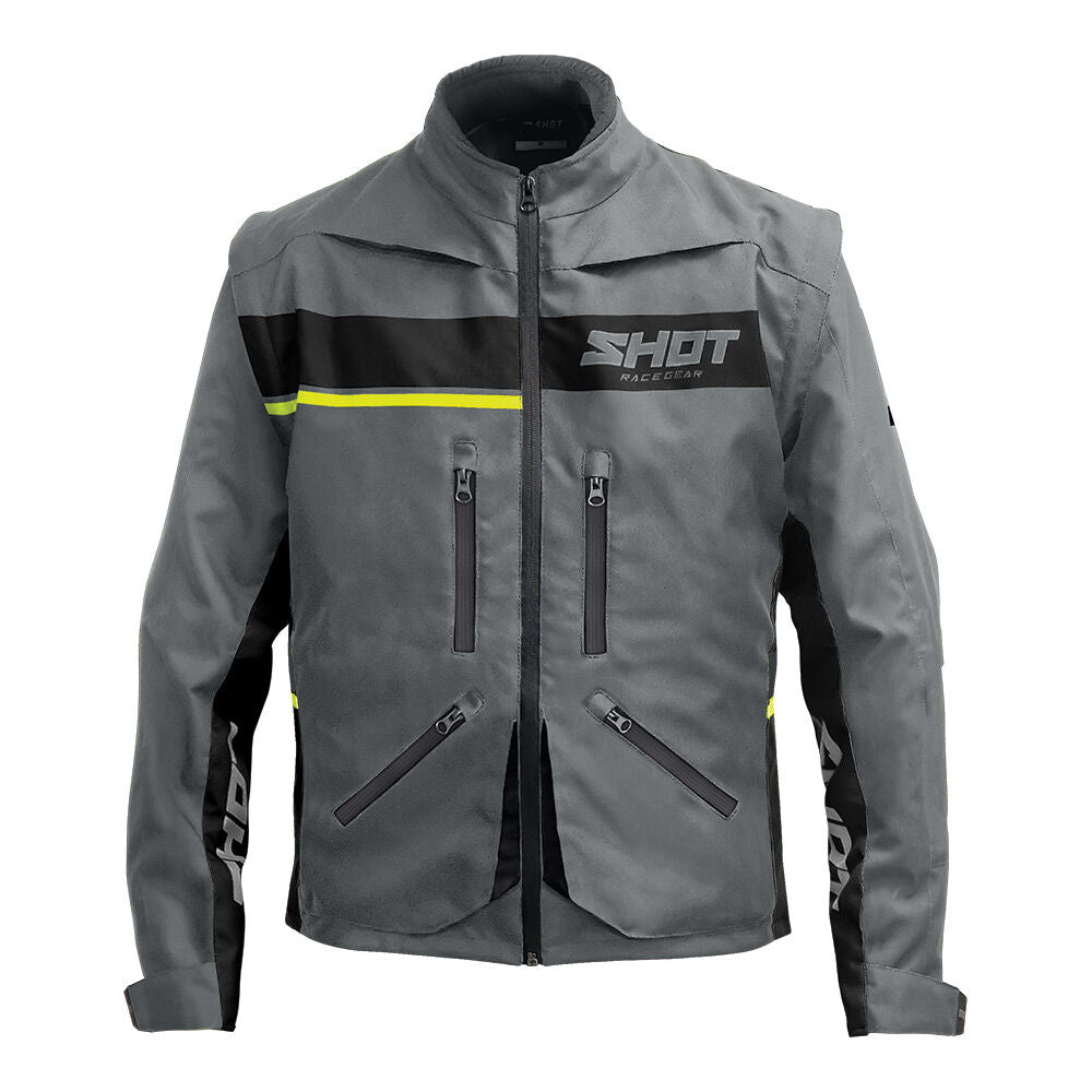 Shot Gear - SHOT CONTACT ASSAULT 2.0 JACKET GREY/NEON YELLOW 2XL - Shark Leathers