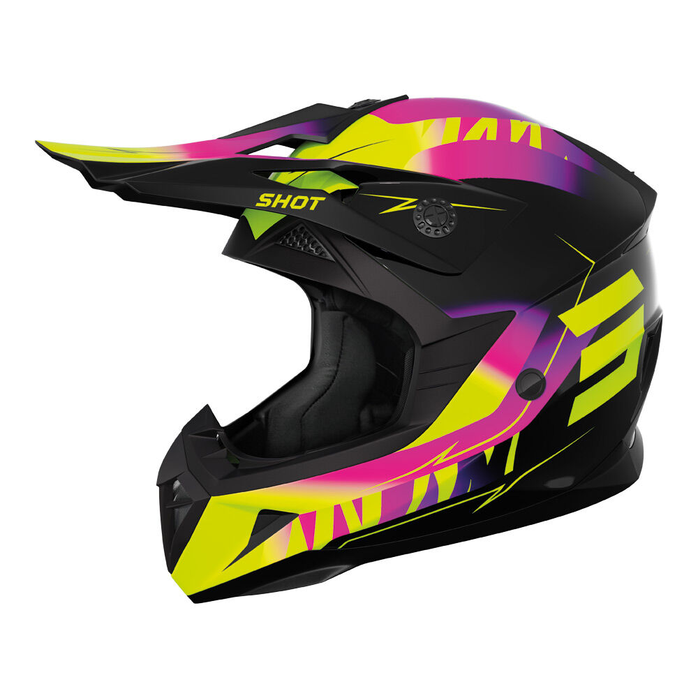 Shot Gear - SHOT PULSE X-TREME KID HELMET PINK/NEON YELLOW GLOSSY M - Shark Leathers