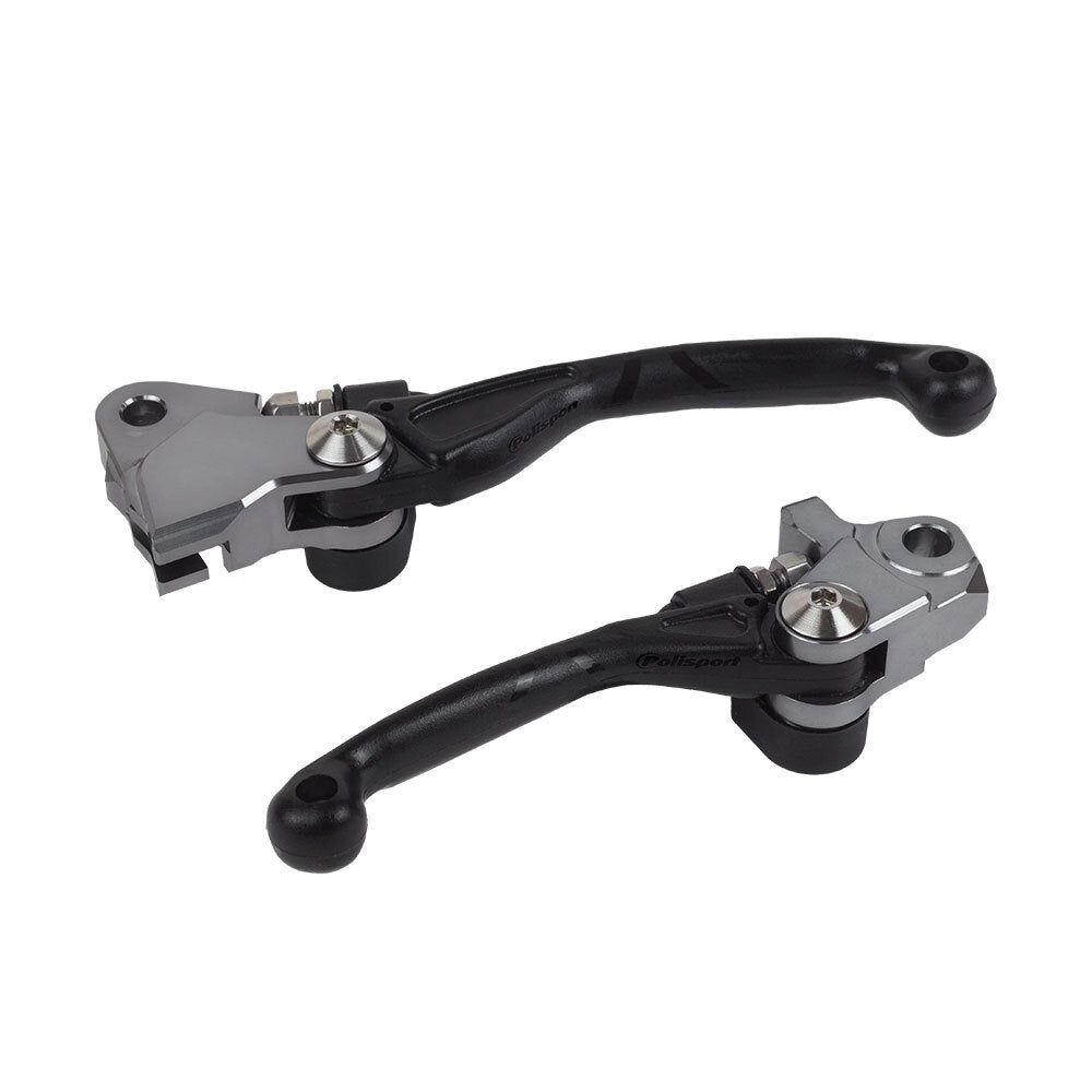 Polisport - POLISPORT FOLDING LEVER SET HONDA CRF250R/450 - BLACK - Shark Leathers