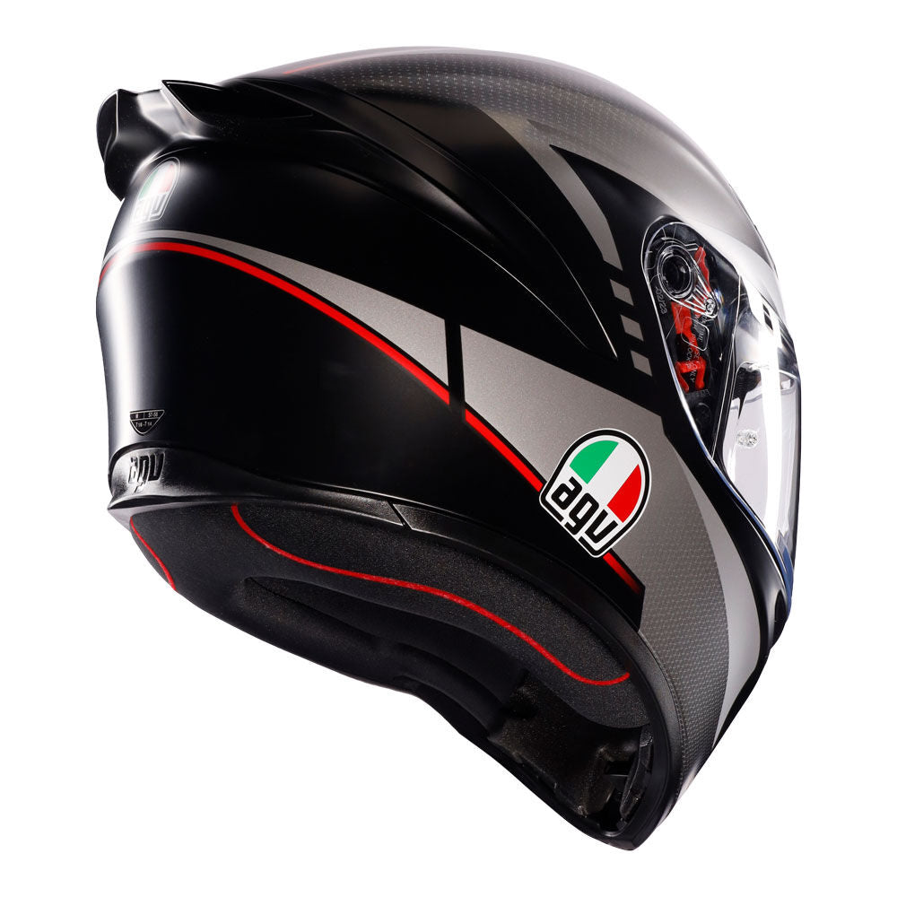 AGV - AGV K1S LAP MATT BLACK GREY RED S - Shark Leathers