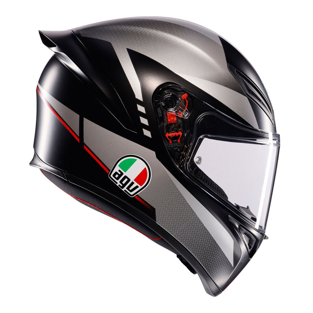 AGV - AGV K1S LAP MATT BLACK GREY RED M - Shark Leathers