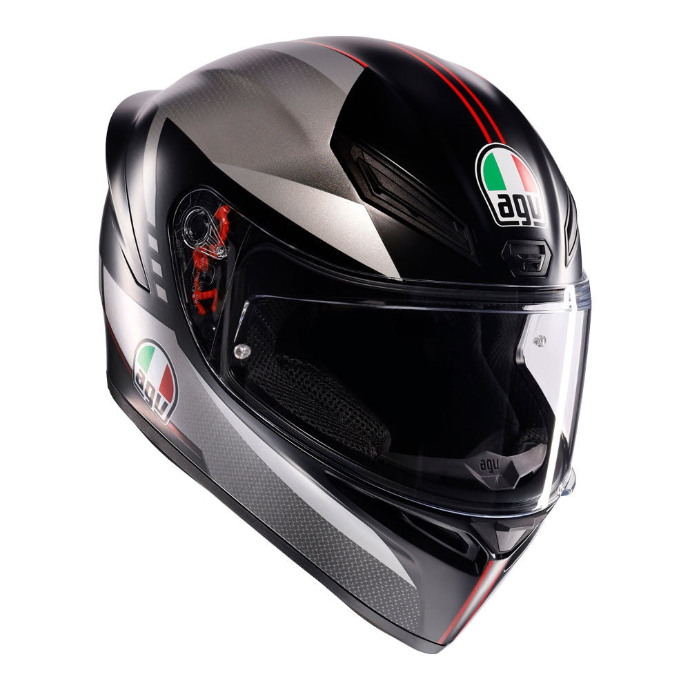 AGV - AGV K1S LAP MATT BLACK GREY RED M - Shark Leathers
