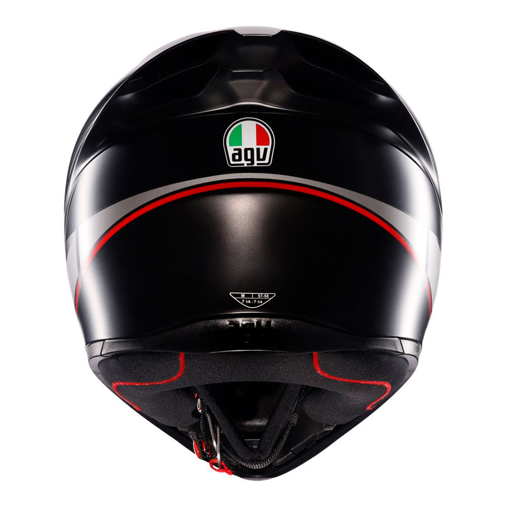 AGV - AGV K1S LAP MATT BLACK GREY RED L - Shark Leathers