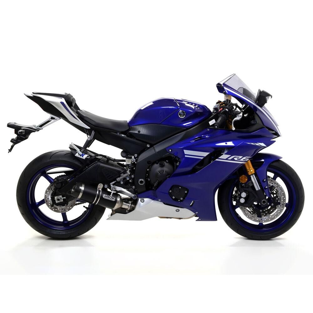 ARROW 71863AKN Silencer - THUNDER Aluminium Dark with Carbon End Cap YAMAHA YZF-R6