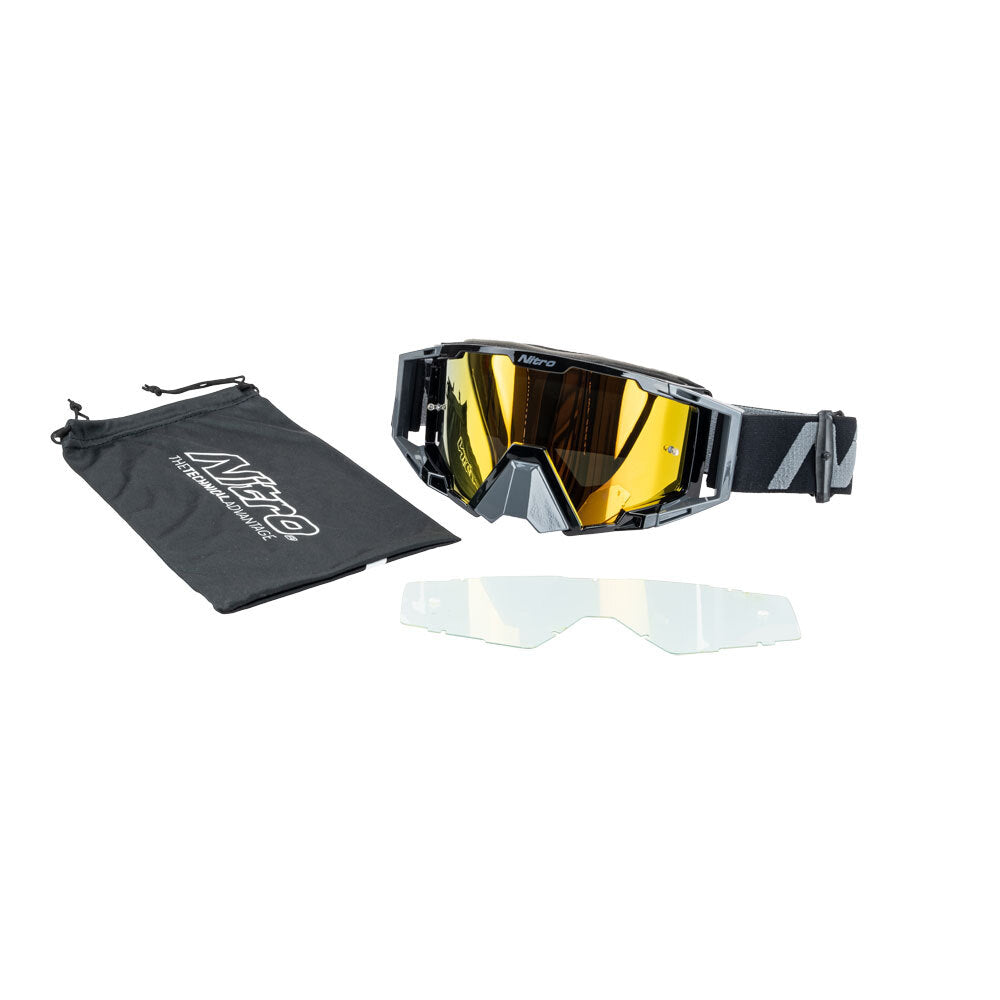 Nitro - NITRO NV-100 MX GOGGLES - GREY / BLACK - Shark Leathers
