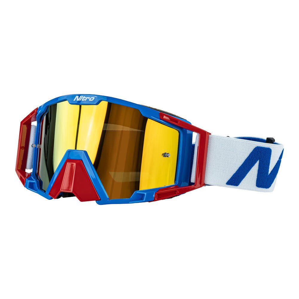 Nitro - NITRO NV-100 MX GOGGLES - BLUE / RED / WHITE - Shark Leathers