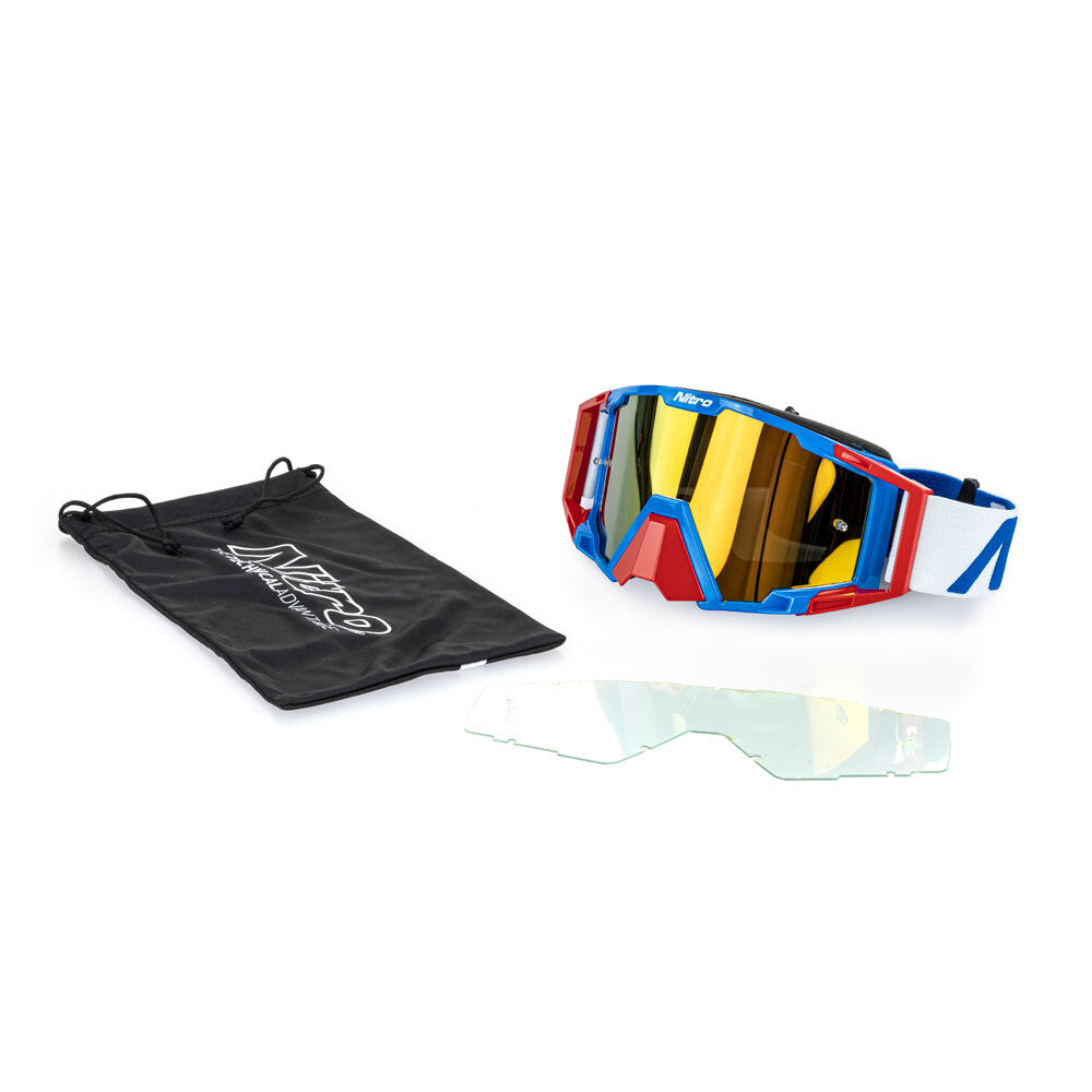 Nitro - NITRO NV-100 MX GOGGLES - BLUE / RED / WHITE - Shark Leathers