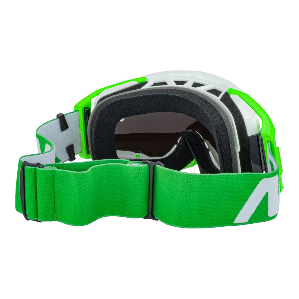NITRO NV-150 MX GOGGLE WHITE/GREEN FRAME BLUE/GREEN LENS