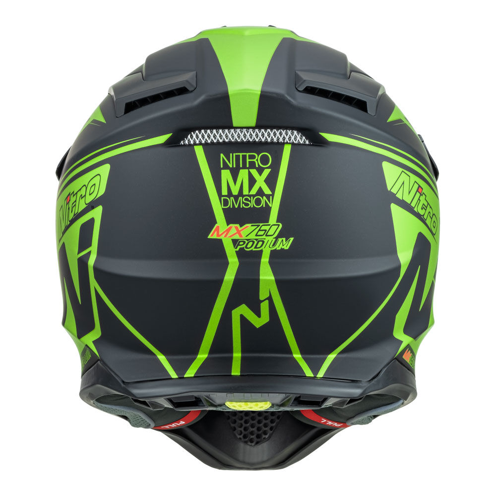 Nitro - NITRO MX760 PODIUM SATIN BLK/FLURO GREEN M - Shark Leathers