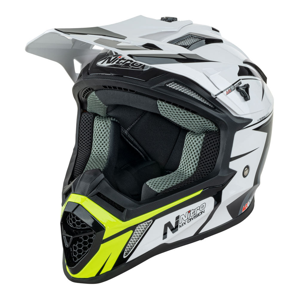 Nitro - NITRO MX760 PODIUM WHITE/GREY/FLURO S - Shark Leathers