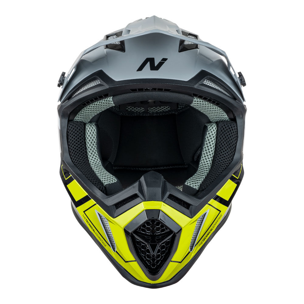 Nitro - NITRO MX760 HYPER GLOSS SILVER/GREY/BLACK/FLURO M - Shark Leathers