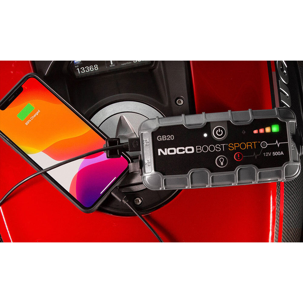 NOCO - NOCO GB20 : BOOST SPORT JUMP STARTER - 12V 500A CTN6 (DG9.2 - UN3480) - Shark Leathers