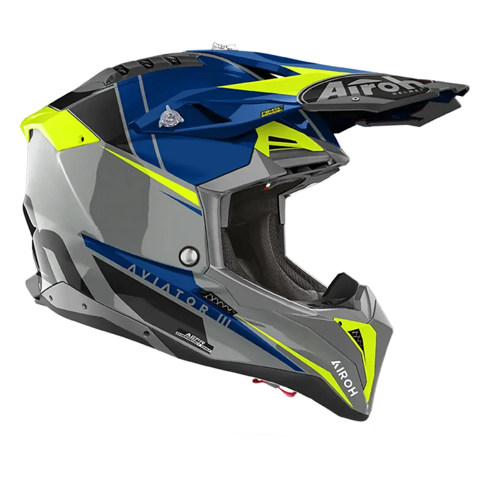 AIROH AVIATOR 3 PUSH BLUE GLOSS